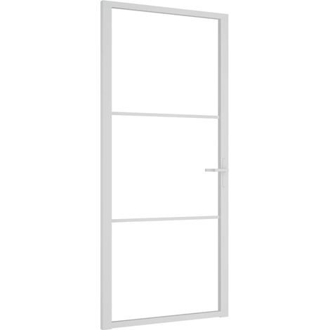 vidaXL Puerta de Vidrio 93 x 201,5 cm Aluminio Blanco y transparente (1/2)
