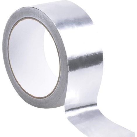 Ruban adhésif en aluminium argenté ruban d'étanchéité étanche ruban résistant aux hautes températures renforcé 50mm X 20m pour tuyau de Ventilation (1/5)