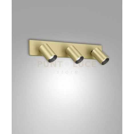 FLORES SPOT 3 LUCI OTTONE SATINATO ORIENTABILE ATTACCO GU10