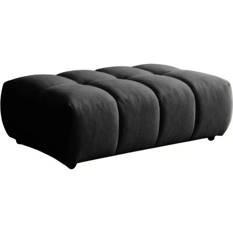 ALEXIA - Pouf en tissu bouclette Noir 120x60x40 (1/5)