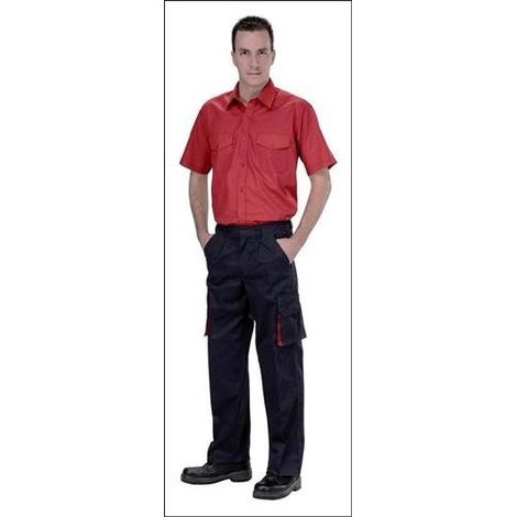 PANTALONE TERGAL CARGO GRIGIO/ROSSO - T56