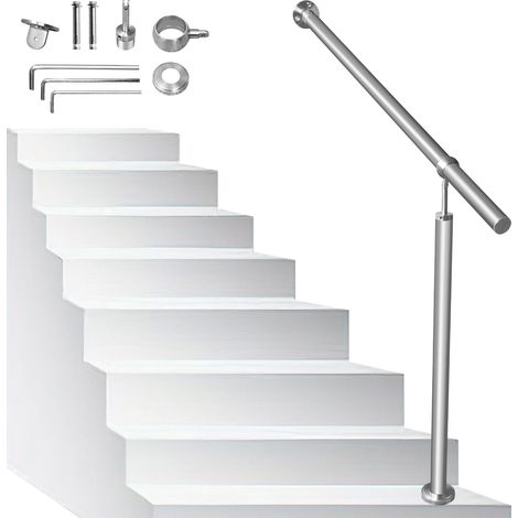 Wolketon Geländer Edelstahl Handlauf für Treppe und Balkon 120x90cm– Robuste, langlebige Qualität für Innen und Außen, korrosionsfrei und ästhetisch 1 Stück