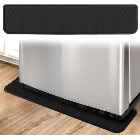 (Noir) Tapis de Réfrigérateur, Plateau d'Égouttage en Silicone pour Réfrigérateur Lave Linge Congélateur Antidérapant Protection de Sol pour Éviter les Fuites et les Déversements (1/5)