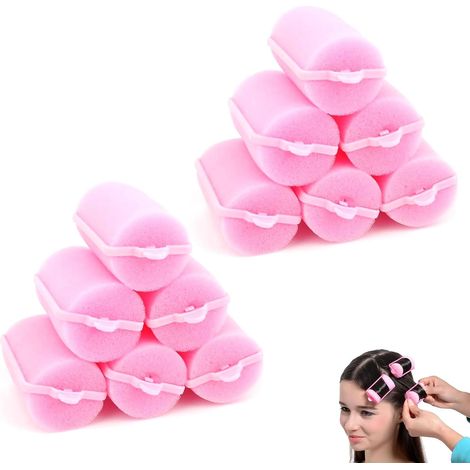 Juego de 10 rulos de esponja para el cabello - Rulos de espuma suave para rizos y volumen (36 mm) - Sin dolor para mujeres y niñas (1/5)
