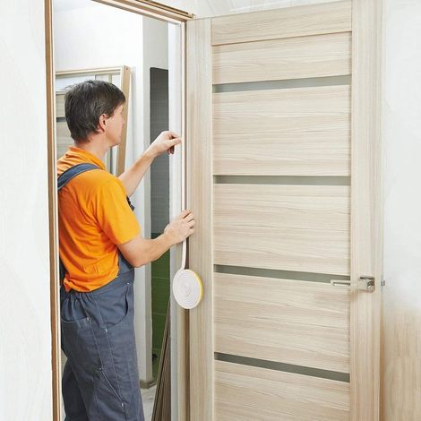 Self-adhesive thermal and cold-resistant insulating sealing strips for doors and windows (white, 10 meters) (1/5)