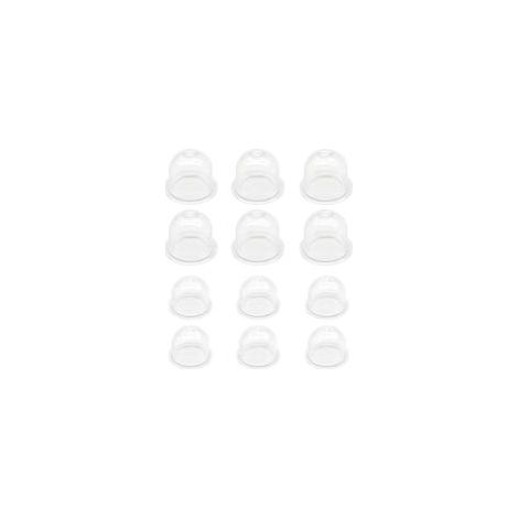 12 Pcs Pompe d'ampoule d'amorce Blanche 19 mm et 22 mm Tasse d'huile de Carburateur Transparente pour Tondeuse, Machine de haie, Scie à Essence, Ampoule d'amorce de Carburant de Ventilateur (1/5)