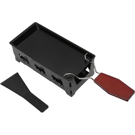 Mini poêle à griller antiadhésive avec manche en bois, outil de cuisine pour barbecue