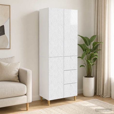 vidaXL 2 pcs Hochglanz Weiß (1/5)