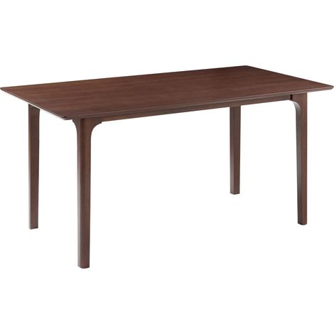 Dining Table Dark Ash Wood MDF 160 x 90 cm Ash Veneer Top Traditional Design Kitchen Table DELMAS (1/5)