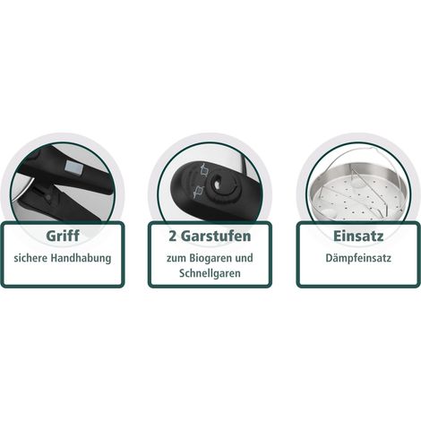 Dampfdrucktopf - Für alle Herdarten einschließlich Induktion - GSW - RAPID - Ø 24cm - 10 L - Edelstahl