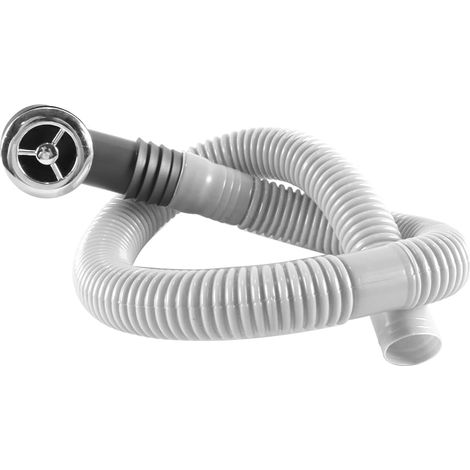 1 ensemble de tuyaux de raccordement flexibles pour lavabo et évier, interface circulaire, tuyau de trop-plein, accessoire d'évier en acier inoxydable (1/5)