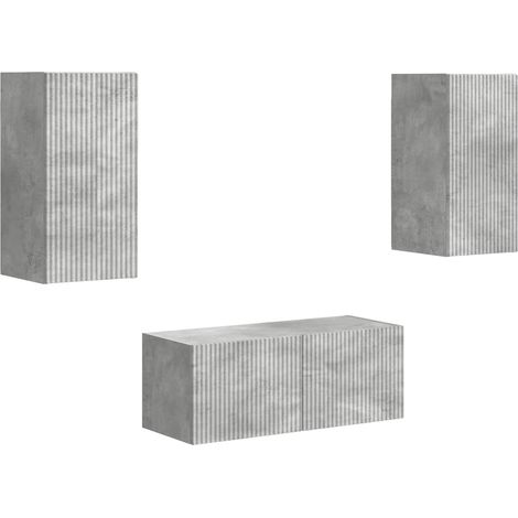 Maison Exclusive - Set mobile TV 6 pcs Grigio cemento Legno multistrato