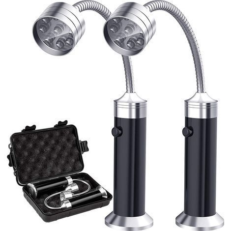 Lampe pour Barbecue Lot de 2 Lumières LED de Gril BBQ avec Base magnétique Rotation à 360 Degrés Flexible Réglable pour Barbecue, Camping, Fête, Extérieur (1/5)