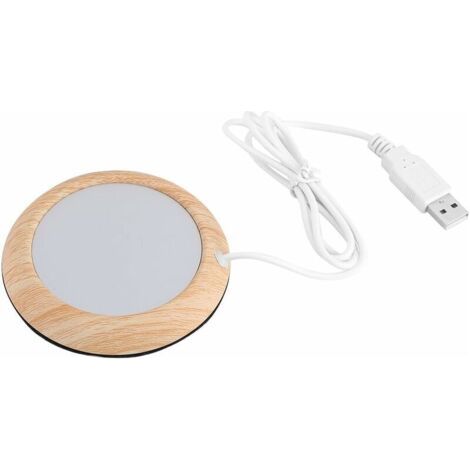 USB Isolation Coasters Creative Grain Tasse Chaleur Boisson Tasse Mat Réchauffeur Bureau Thé Lait Café Feutre Chauffe Pad Coaster(Grain en Bois) (1/5)