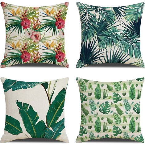 Lot de 4 housses de coussin décoratives pour canapé,chambre à coucher,lit,chaise,bureau,jardin,45 x 45 cm (1/5)