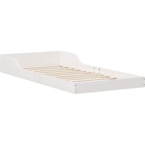 Lit simple,Lit adulte,Cadre de lit Blanc 90 x 200 cm Bois massif en pin CFW5713915 (1/5)