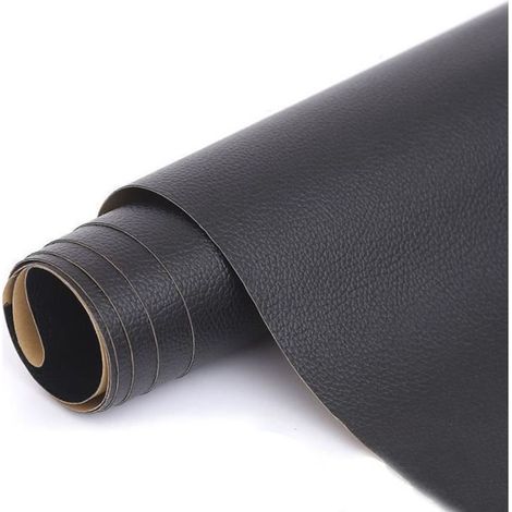50 pièces Patch Réparation Cuir, Auto-Adhésif Noir, 50x137 cm, PU Souple, pour Canapé Siège Veste Sac