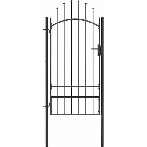 Maison Exclusive - Portail de jardin Woerden acier 1x2 m noir (1/5)