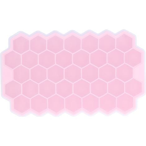 Moule à glaçons en forme de nid d'abeille 37 alvéoles avec couvercle en silicone, qualité alimentaire, pour bar et maison, rose (1/5)