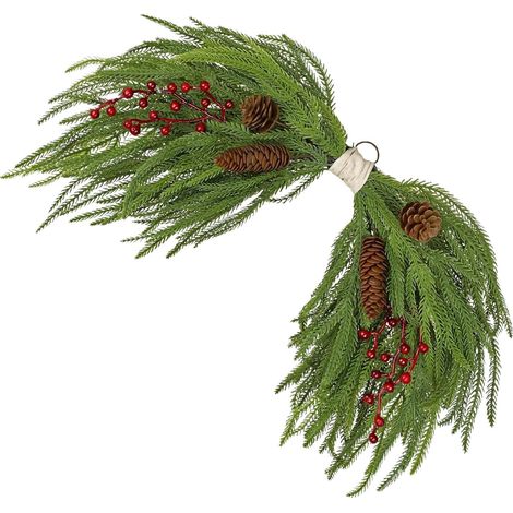Couronne De Noël pour Extérieur 61 Cm Décoration Décoration De Porte De Noël Avec Baies Artificielles Pour Intérieur, Extérieur, Fenêtre, Restaurant, Mur, Clôture, Salle À (1/5)