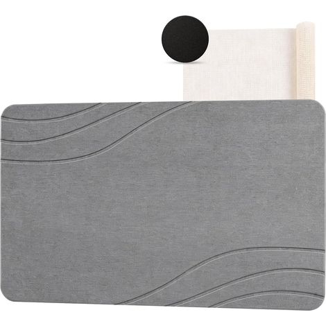 Tapis de Bain en Pierre de diatomée à séchage Rapide, antidérapant, Super Absorbant, pour Salle de Bain, comptoir de Cuisine, Plante ou Animal Domestique (1/5)