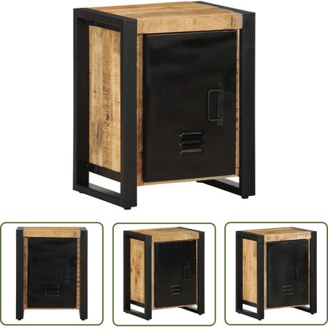 vidaXL Table de chevet 40x30x51 cm bois massif de manguier brut (1/5)