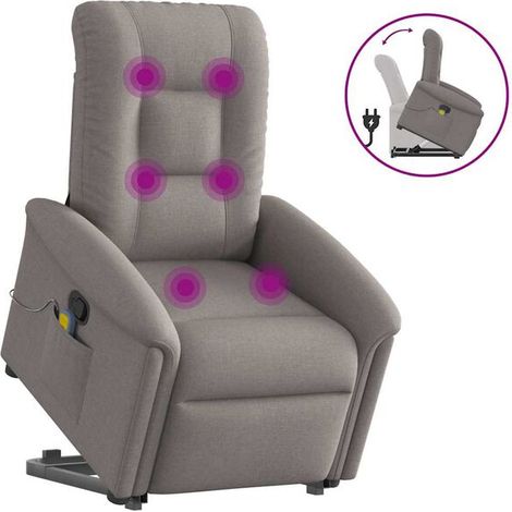 Chaise longue de massage en tissu, ergonomique et réclinable, couleur taupe brun, pour salon ou bureau (1/5)