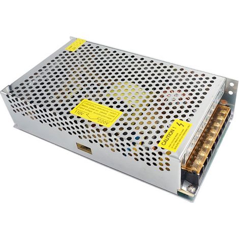 Alimentatore Stabilizzato 12V 15A 222V Trasformatore Trimmer Dissipatore Interno