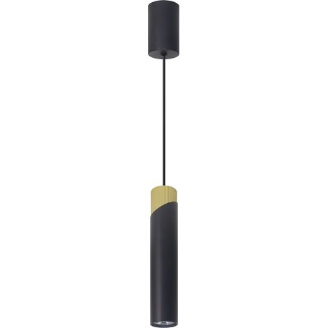 Suspension tube noire/or Neo GU10 1 lumière Milagro (1/5)