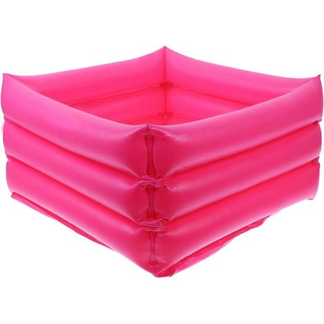 Bassin de lavage des pieds gonflable, lavabo portable en PVC pour le corps, idéal pour les voyages en famille ou en famille (modèle aléatoire).-31.00X31.00X15.00CM-Pink