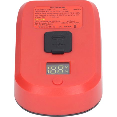 Adaptateur batterie 18V outil électrique avec affichage puissance, convertisseur lithium vers USB Type C sortie. (1/5)