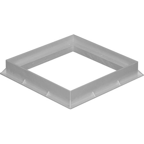 Cadre en PVC pour grille et tampon - 250 x 250 mm - Gris - First Plast