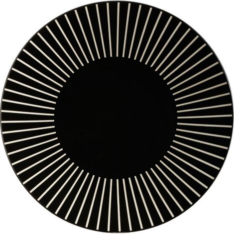Lot de 6 Assiettes Plates "Sun" 27cm Noir (1/2)