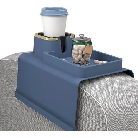 Getränkehalter für Sofa – Organizer – Armlehnenablage – Silikon – blau (1/4)