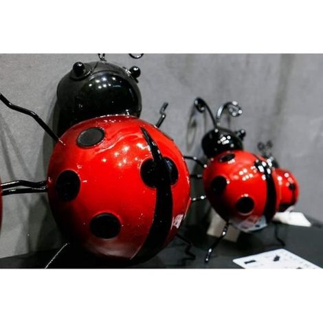 Tenture Murale Coccinelle - Métal Fer - 16 cm - Décoration Intérieure Extérieure - Lot de 3 (1/4)