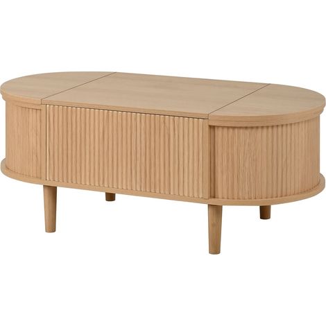 Table basse, pieds bois massif table basse salon, plateau relevable, rangement intégré (1/5)