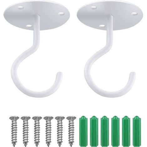 2 crochets muraux pour plantes PCS avec vis (blanc)