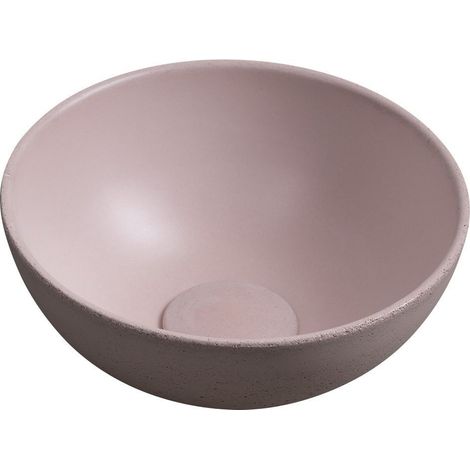 Vasque à poser MINOR en béton, diamètre 26 cm, rose mat (1/4)