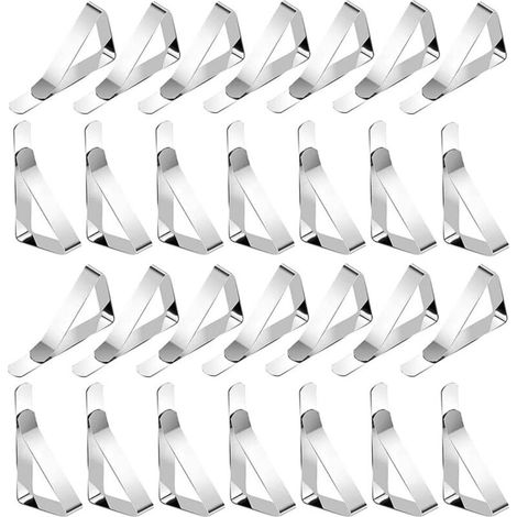 30 Pieces Stainless Steel Tablecloth Clips, Adjustable Tablecloth Clips, Outdoor Tablecloth Clips, Non-Slip Tablecloth Clips for Kitchen Table (1/5)