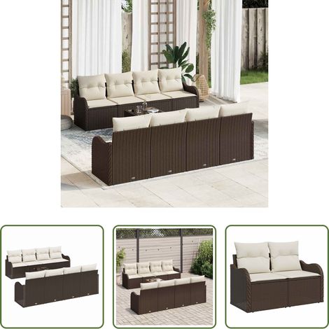 Terrassensofa -  Gartensofa-set Braun 55 x 55 x 37 cm Poly-Rattan (1/5)