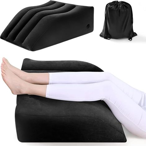 Cuscino di supporto venoso per le gambe, cuscino gonfiabile a forma di cuneo per un comfort ottimale durante il sonno, cuscino per il comfort delle gambe, migliora la circolazione sanguigna e riduce i (1/2)