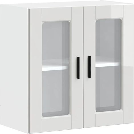Armario de pared de diseño moderno para cocina almacenamiento óptimo 60 x 31 x 60 cm madera blanca brillante 020050424 (1/5)
