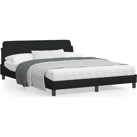 vidaXL Giroletto Dover Nero 160x200 cm in Tessuto (1/5)