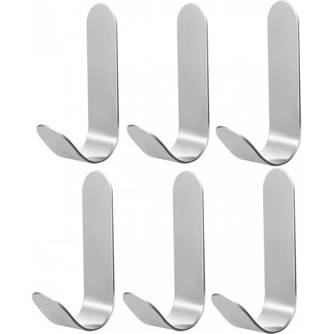 6 Pcs Crochet Adhésif Mural, Acier Inox Crochet Mural Imperméable Accroche Serviettes Adhésif avec Boîte pour Salle de Bains Cuisine Bureau Salon (Ar (1/5)