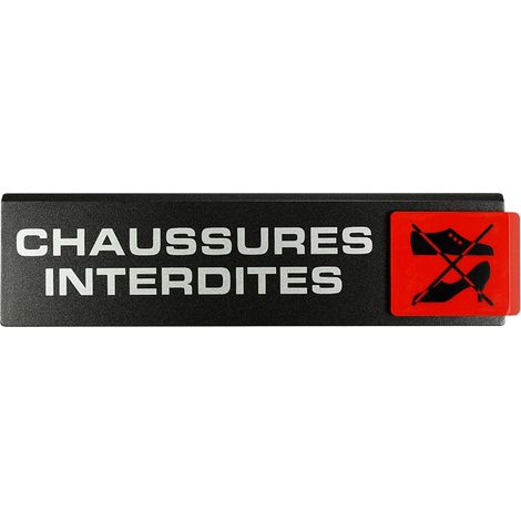 Plaque de porte Chaussures interdites - Europe design 175x45mm - 4260969
