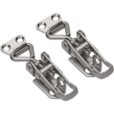 2PCS Hasp Réglable en Acier, Pince à Levier avec Crochet Fermeture à Ressort pour Coffret et Tiroir (1/5)