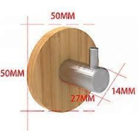Patère murale en bambou et acier inoxydable pour serviettes (1/2)