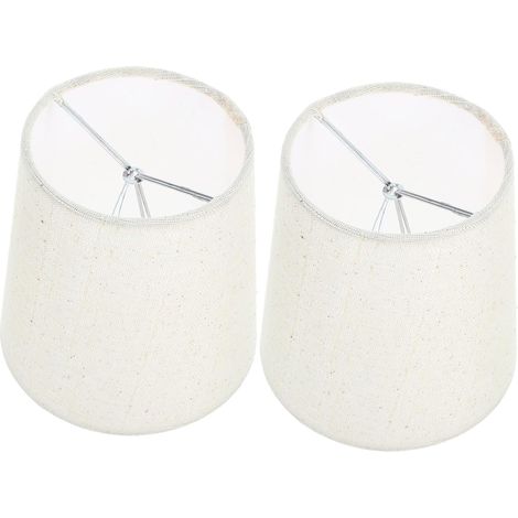 Easy Installation Lampshades, Simple Structure, Set of 2, Beige PC and Iron, for Table Lamps in Bedroom or Living Room (1/5)