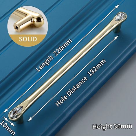 (Ensemble de 2 pièces) Boutons et poignées de meuble en cristal, adaptés aux boîtes à chaussures, aux portes d'armoire et aux tiroirs.