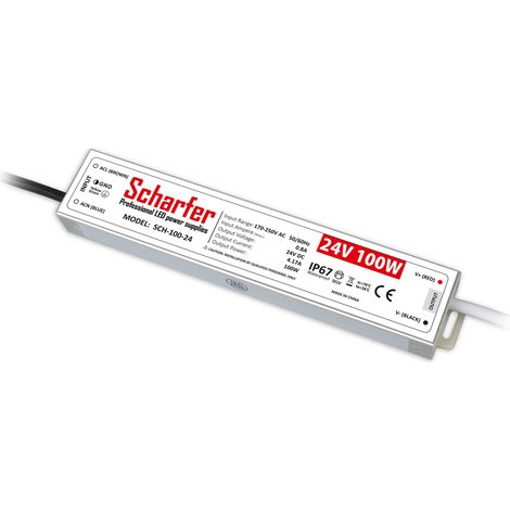 Transformateur LED 220V 24V étanche 100W IP67 4.17A universel Scharfer SCH-100-24